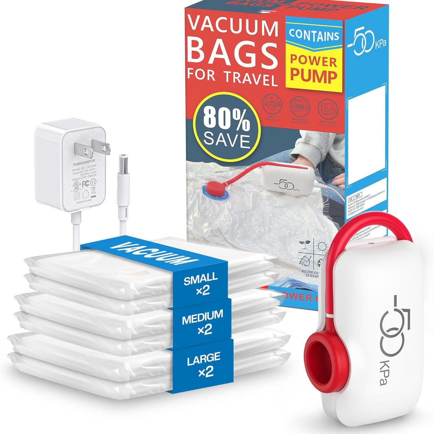 🧳 50% OFF HOT DEAL ! ⚡ Pack of 6-12 Compression Bags for USB Electric Vacuum Cleaner – Space-Saving Storage, Airtight Seal, Reusable & Durable 🌀