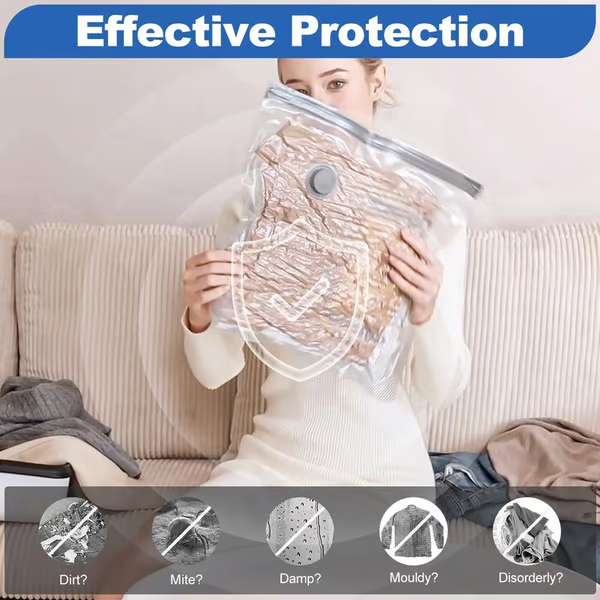 🧳 50% OFF HOT DEAL ! ⚡ Pack of 6-12 Compression Bags for USB Electric Vacuum Cleaner – Space-Saving Storage, Airtight Seal, Reusable & Durable 🌀
