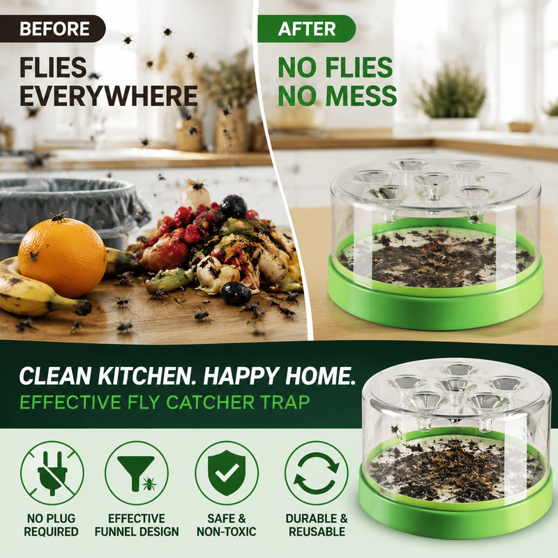 ⚡Last Day Special Price✅🦟 Reusable fly trap—no electricity, no poison! 🏠 Safe to use in the kitchen and around children and pets.