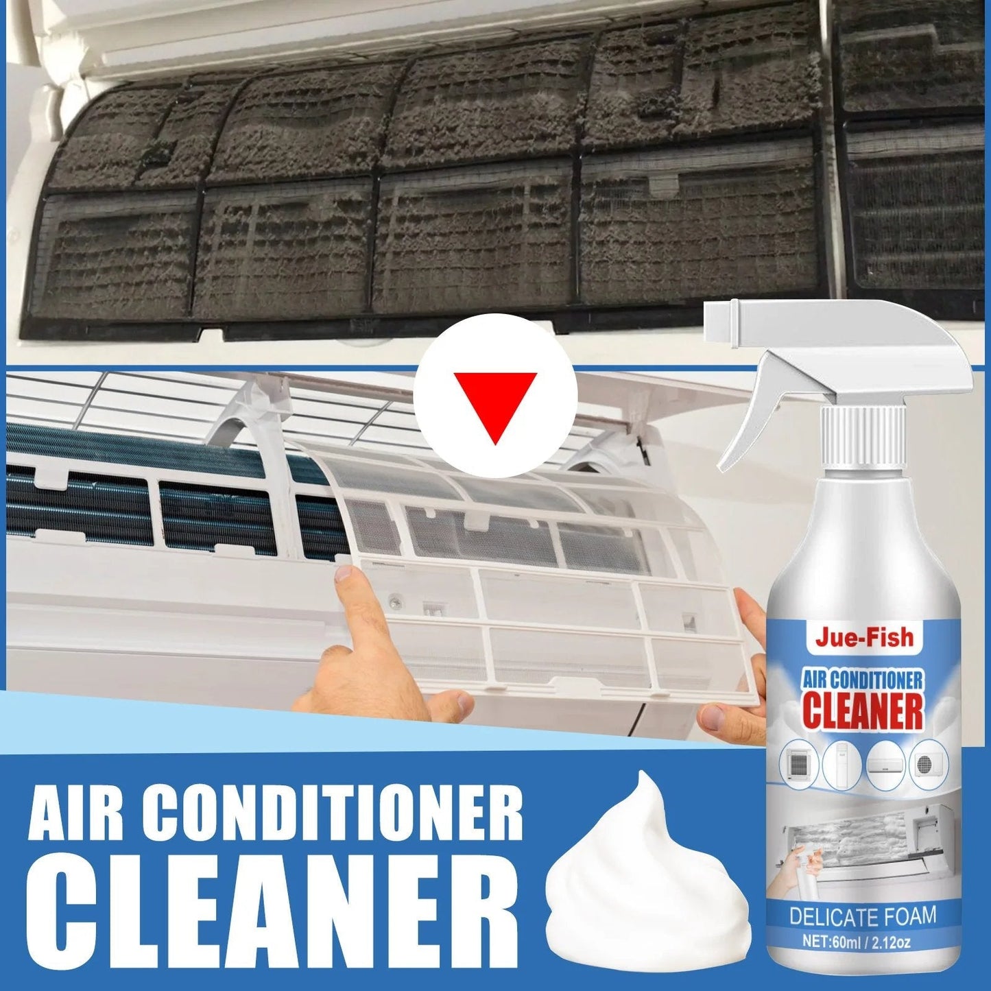 🥳2026 HOT SALE🥳💞50K+ SOLD!🌬️🧼 50% OFF! Air Conditioner Cleaner – Removes mold & dust, eliminates musty odours. Breathe fresh, healthy air all summer! ❄️✨