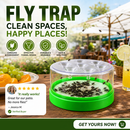 ⚡Last Day Special Price✅🦟 Reusable fly trap—no electricity, no poison! 🏠 Safe to use in the kitchen and around children and pets.