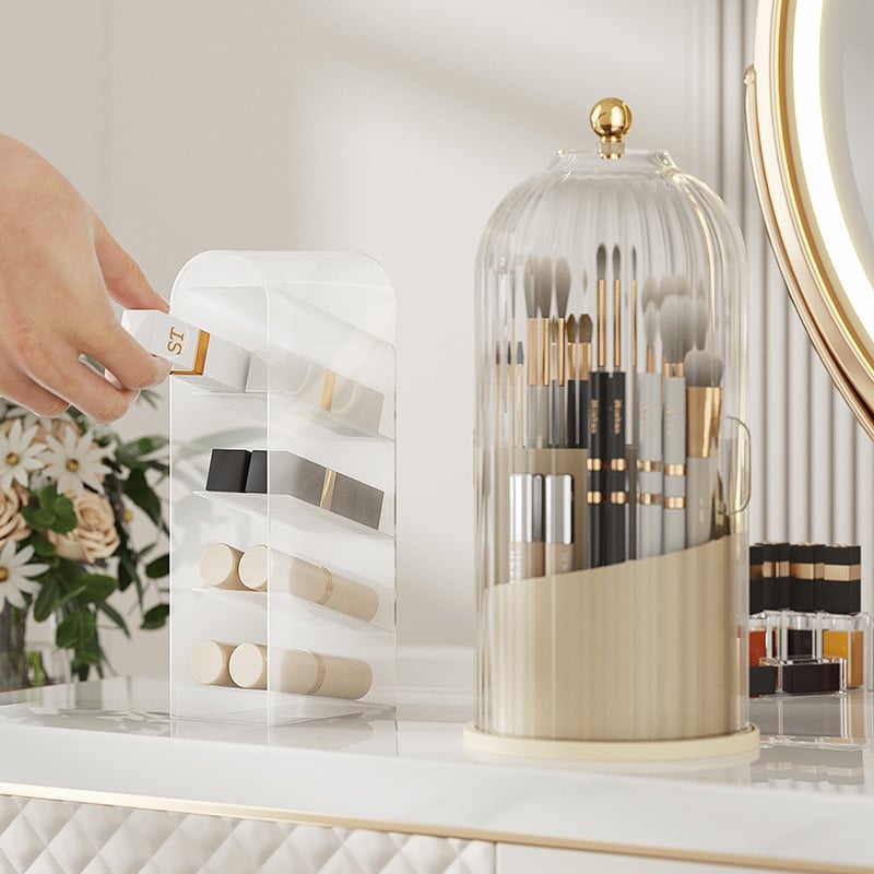 🧴50% OFF NOW! 🏠Wall Mounted Sliding Lid Toothbrush Organizer｜360° Rotatable Dustproof Bathroom Storage Holder ✨