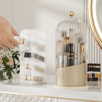 🧴50% OFF NOW! 🏠Wall Mounted Sliding Lid Toothbrush Organizer｜360° Rotatable Dustproof Bathroom Storage Holder ✨