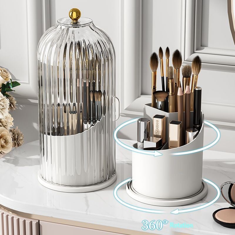 🧴50% OFF NOW! 🏠Wall Mounted Sliding Lid Toothbrush Organizer｜360° Rotatable Dustproof Bathroom Storage Holder ✨