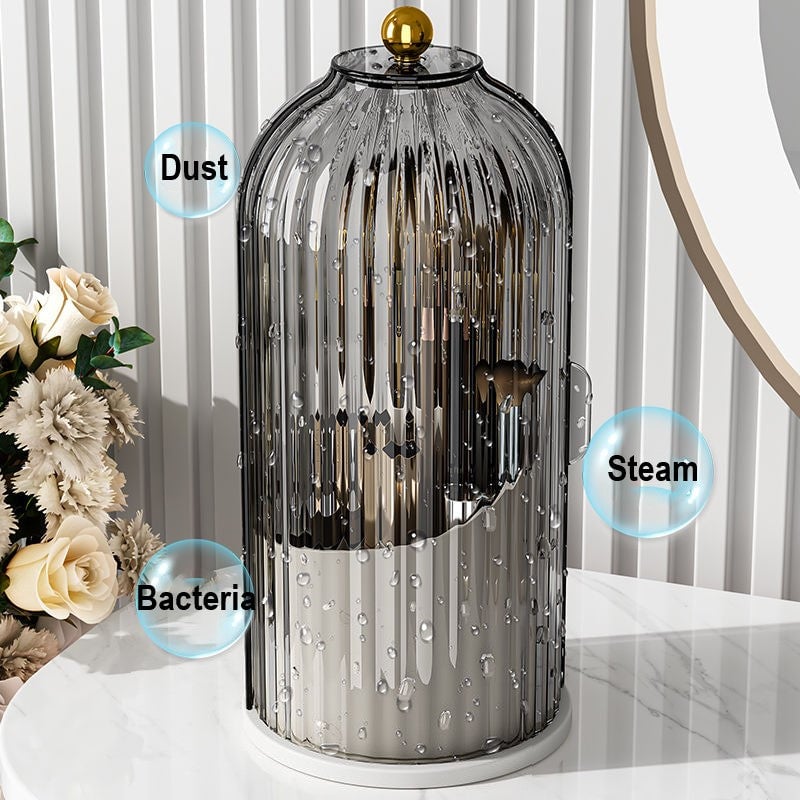 🧴50% OFF NOW! 🏠Wall Mounted Sliding Lid Toothbrush Organizer｜360° Rotatable Dustproof Bathroom Storage Holder ✨