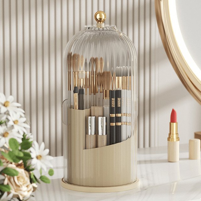 🧴50% OFF NOW! 🏠Wall Mounted Sliding Lid Toothbrush Organizer｜360° Rotatable Dustproof Bathroom Storage Holder ✨