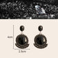 Black Artificial Diamond Round Drop Earrings