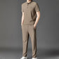 Men's Short Sleeve Top & Elastic Waistband Pants 2-PCS Set