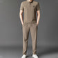 Men's Short Sleeve Top & Elastic Waistband Pants 2-PCS Set