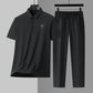 Men's Short Sleeve Top & Elastic Waistband Pants 2-PCS Set