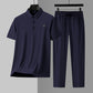 Men's Short Sleeve Top & Elastic Waistband Pants 2-PCS Set
