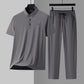 Men's Short Sleeve Top & Elastic Waistband Pants 2-PCS Set