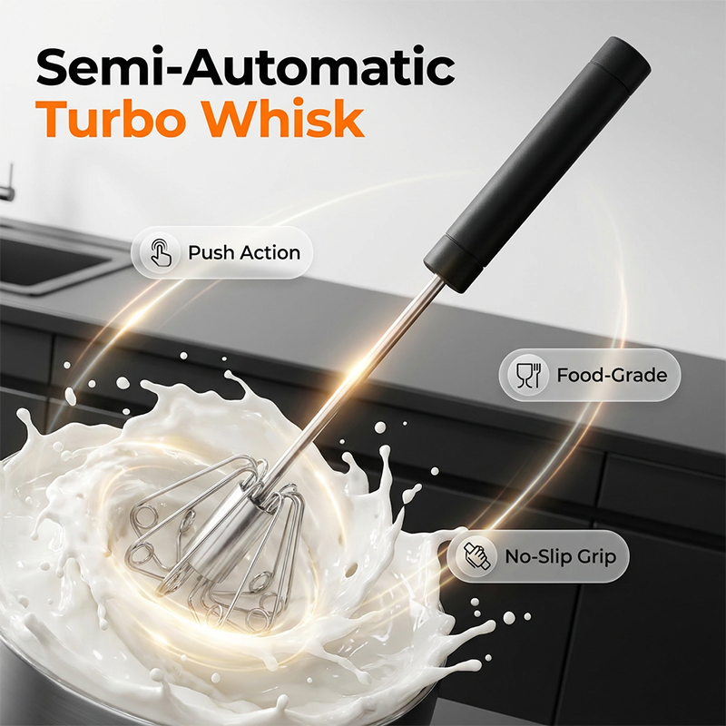 📢📢50% OFF !! ⏰Stainless Steel Semi-Automatic Hand Egg Beater